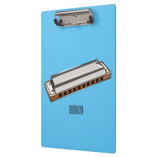 Harmonica Cartoon Illustration Klemmbrett (Links)