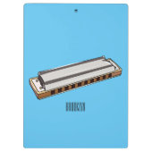 Harmonica Cartoon Illustration Klemmbrett (Rückseite)