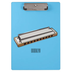 Harmonica Cartoon Illustration Klemmbrett