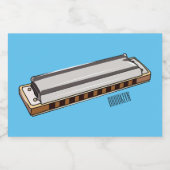 Harmonica Cartoon Illustration Lebensmitteletikett (Einzelnes Label)