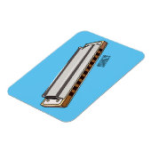 Harmonica Cartoon Illustration Magnet (Linke Seite)