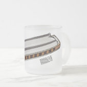 Harmonica Cartoon Illustration Mattglastasse (VorderseiteRechts)