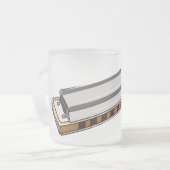 Harmonica Cartoon Illustration Mattglastasse (Vorderseite Links)