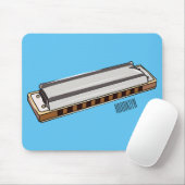 Harmonica Cartoon Illustration Mousepad (Mit Mouse)