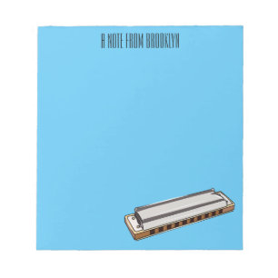 Harmonica Cartoon Illustration Notizblock
