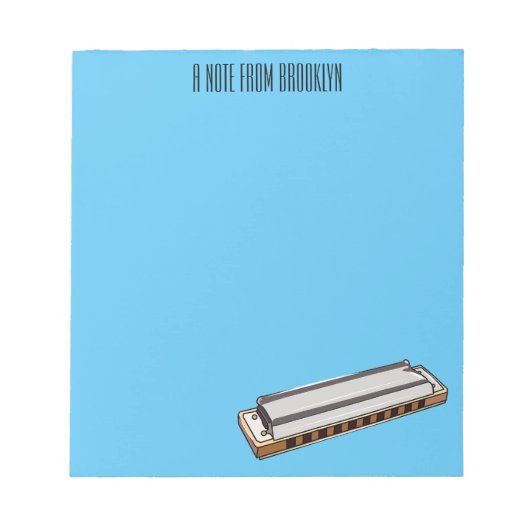 Harmonica Cartoon Illustration Notizblock (Vorderseite)