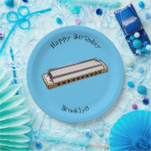 Harmonica Cartoon Illustration Pappteller (Party)