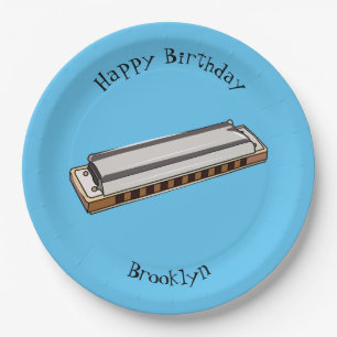 Harmonica Cartoon Illustration Pappteller