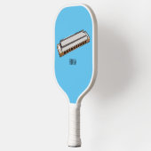 Harmonica Cartoon Illustration Pickleball Schläger (Links)