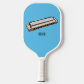 Harmonica Cartoon Illustration Pickleball Schläger (Rückseite)