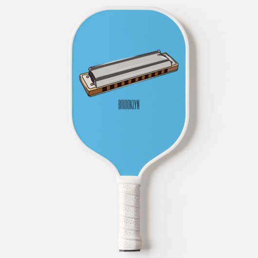 Harmonica Cartoon Illustration Pickleball Schläger (Vorderseite)