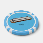 Harmonica Cartoon Illustration Pokerchips (Einzeln)