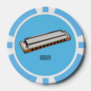 Harmonica Cartoon Illustration Pokerchips
