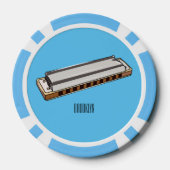 Harmonica Cartoon Illustration Pokerchips (Rückseite)