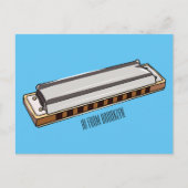 Harmonica Cartoon Illustration Postkarte (Vorderseite)