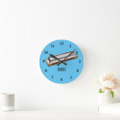 Harmonica Cartoon Illustration Runde Wanduhr (Zuhause)