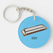 Harmonica Cartoon Illustration Schlüsselanhänger (Vorderseite)