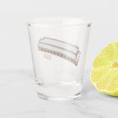 Harmonica Cartoon Illustration Schnapsglas (Rückseite)