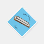Harmonica Cartoon Illustration Serviette (Ecke)