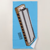 Harmonica Cartoon Illustration Strandtuch (Vorderseite)