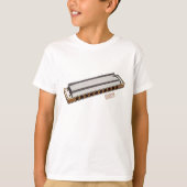 Harmonica Cartoon Illustration T-Shirt (Vorderseite)