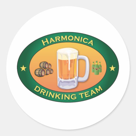 Harmonica Drink Team Runder Aufkleber (Vorderseite)