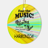 Harmonica Feel Musik Keramik Ornament (Links)