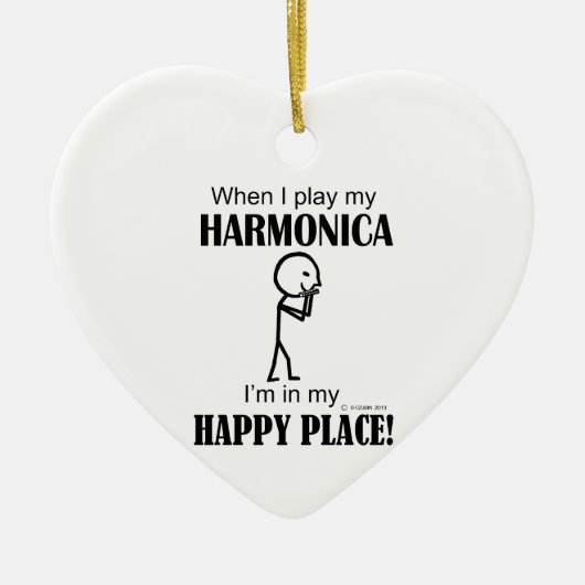 Harmonica Happy Place Keramik Ornament (Vorne)