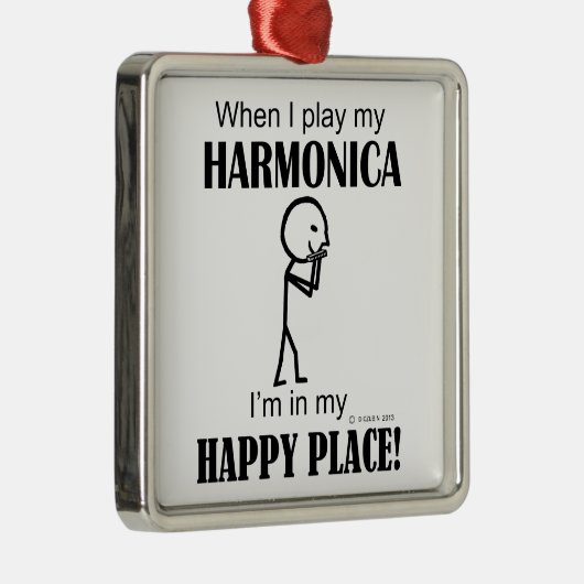 Harmonica Happy Place Ornament Aus Metall (Rechts)