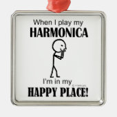Harmonica Happy Place Ornament Aus Metall (Vorne)