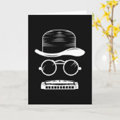 Harmonica Hat Music Instrument Blues Karte (Gelbe Blume)