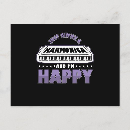Harmonica Instrument Music Acoustic Blues Gift Postkarte (Vorderseite)