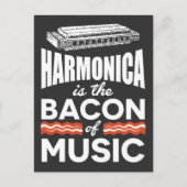 Harmonica ist das Bacon Of Music Funny Orchestra Postkarte (Vorderseite)
