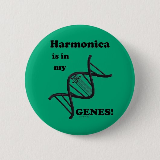 Harmonica ist in meinen Genen Button (Vorderseite)