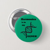 Harmonica ist in meinen Genen Button (Vorne & Hinten)