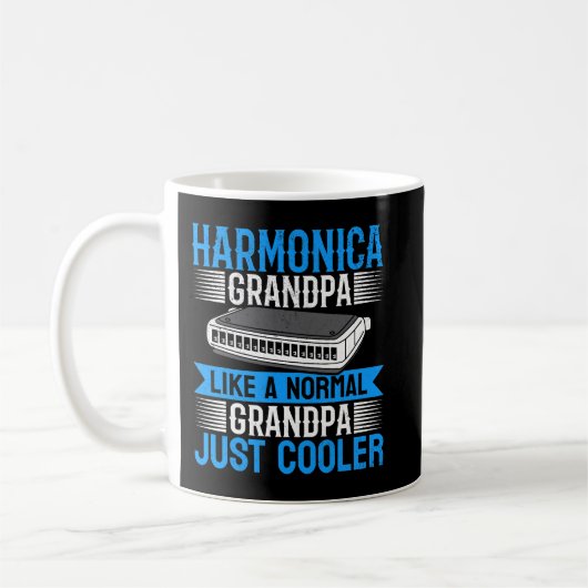Harmonica Lover Mens Harmonica Grandpa Harmonica Kaffeetasse (Links)