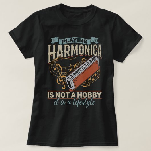 Harmonica Lover Playing Harmonica Player Harmonica T-Shirt (Design vorne)