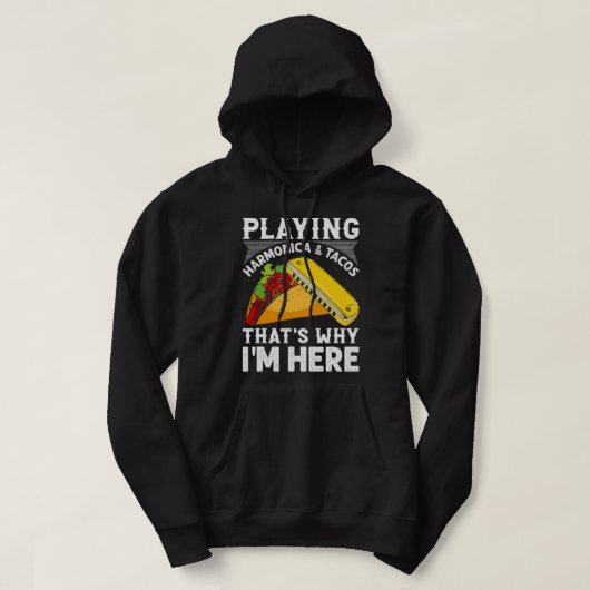Harmonica Lover Playing Harmonica Tacos, warum Hoodie (Design vorne)