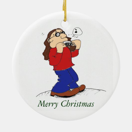 Harmonica Man Christmas Ornament (Hinten)