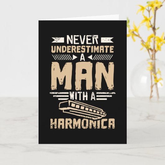 Harmonica Man Karte (Gelbe Blume)
