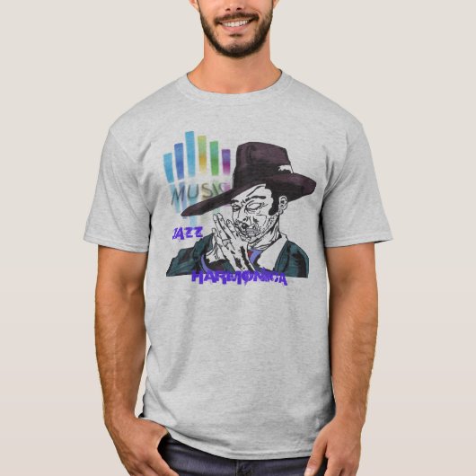 Harmonica-Mann T-Shirt (Vorderseite)