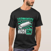 Harmonica Mode On Harmonica Player T-Shirt (Vorderseite)
