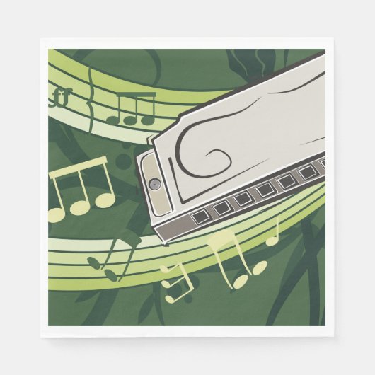 Harmonica Music Serviette (Vorderseite)