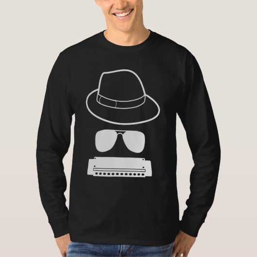 Harmonica Papphut und Sonnenbrille T-Shirt (Vorderseite)