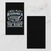 Harmonica Player Blues Music French Harber Visitenkarte (Vorne/Hinten)