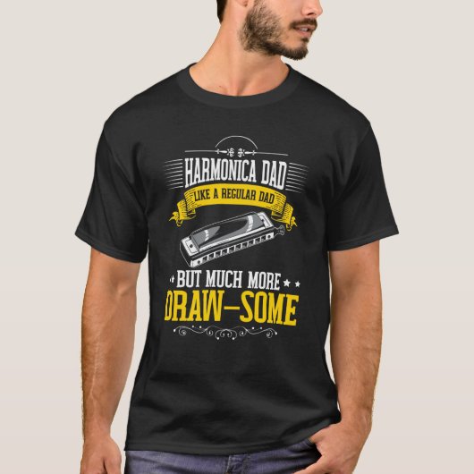 Harmonica Player Dad T-Shirt (Vorderseite)