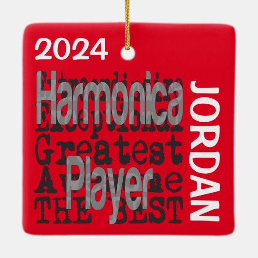 Harmonica Player Extraordinaire CUSTOM Keramikornament (Rückseite)