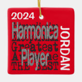 Harmonica Player Extraordinaire CUSTOM Keramikornament (Vorderseite)