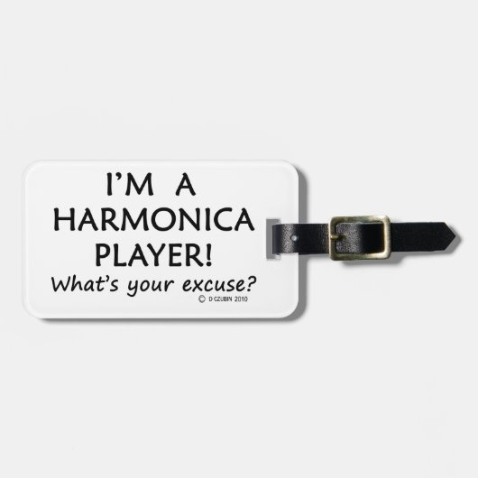 Harmonica Player Gepäckanhänger (Vorderseite horizontal)