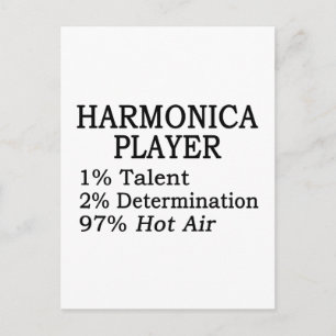 Harmonica Player Hot Air Postkarte
